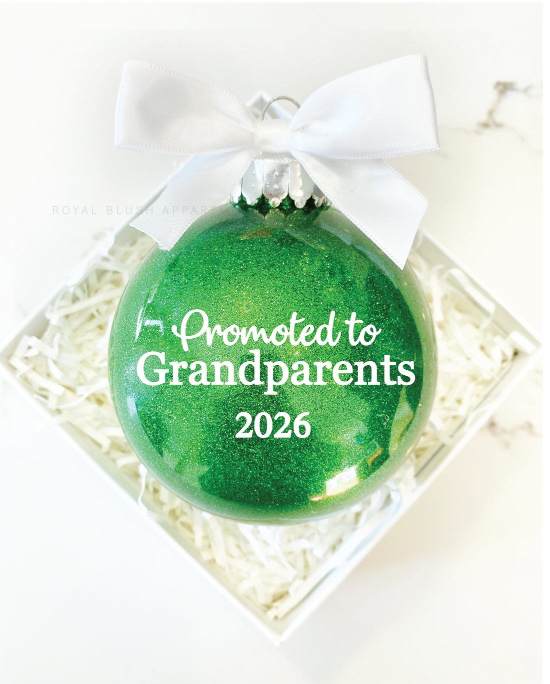 Promoted To Grandparents 2025/2026 Glitter Ornament