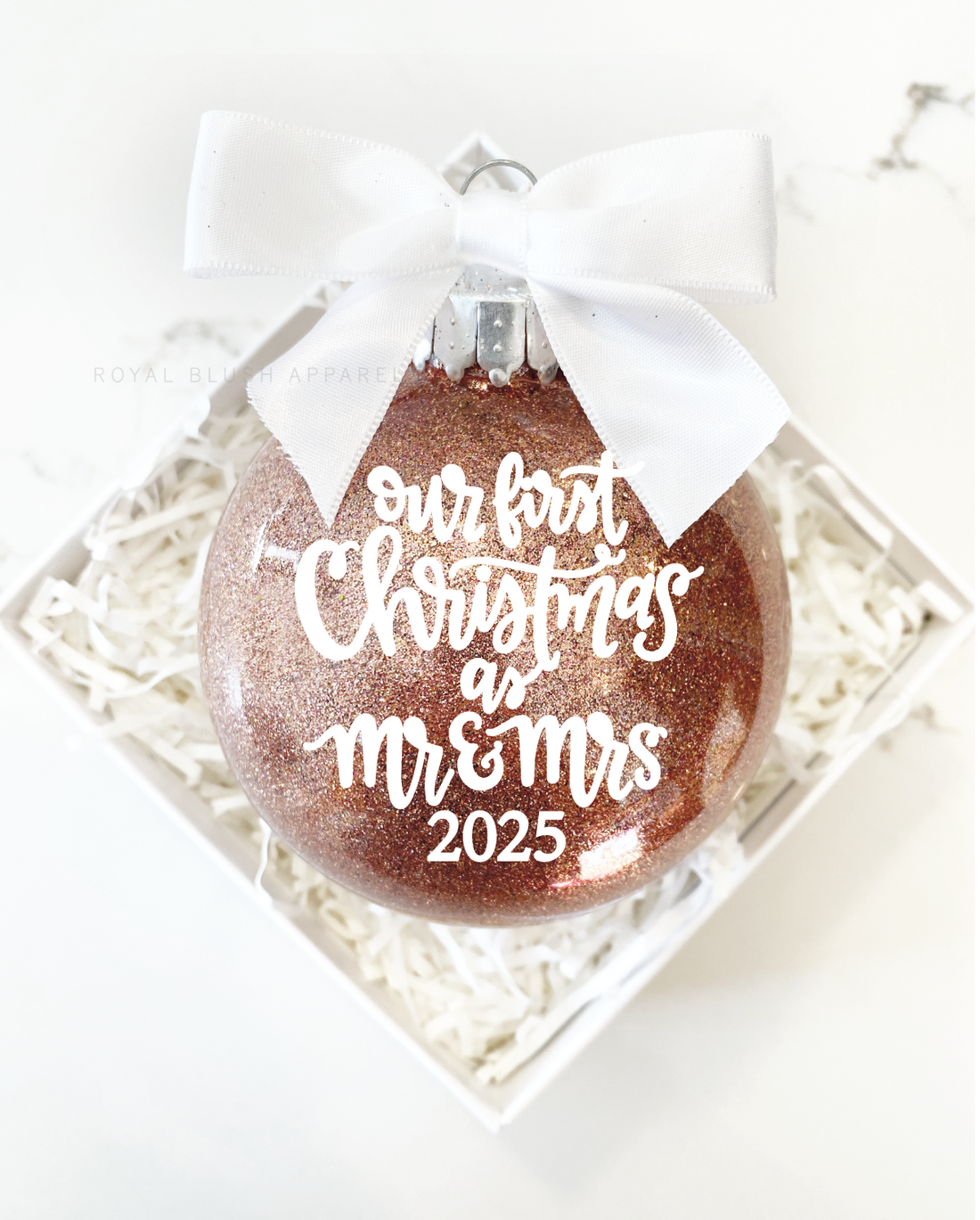 Our First Christmas As Mr & Mrs 2025 Glitter Ornament