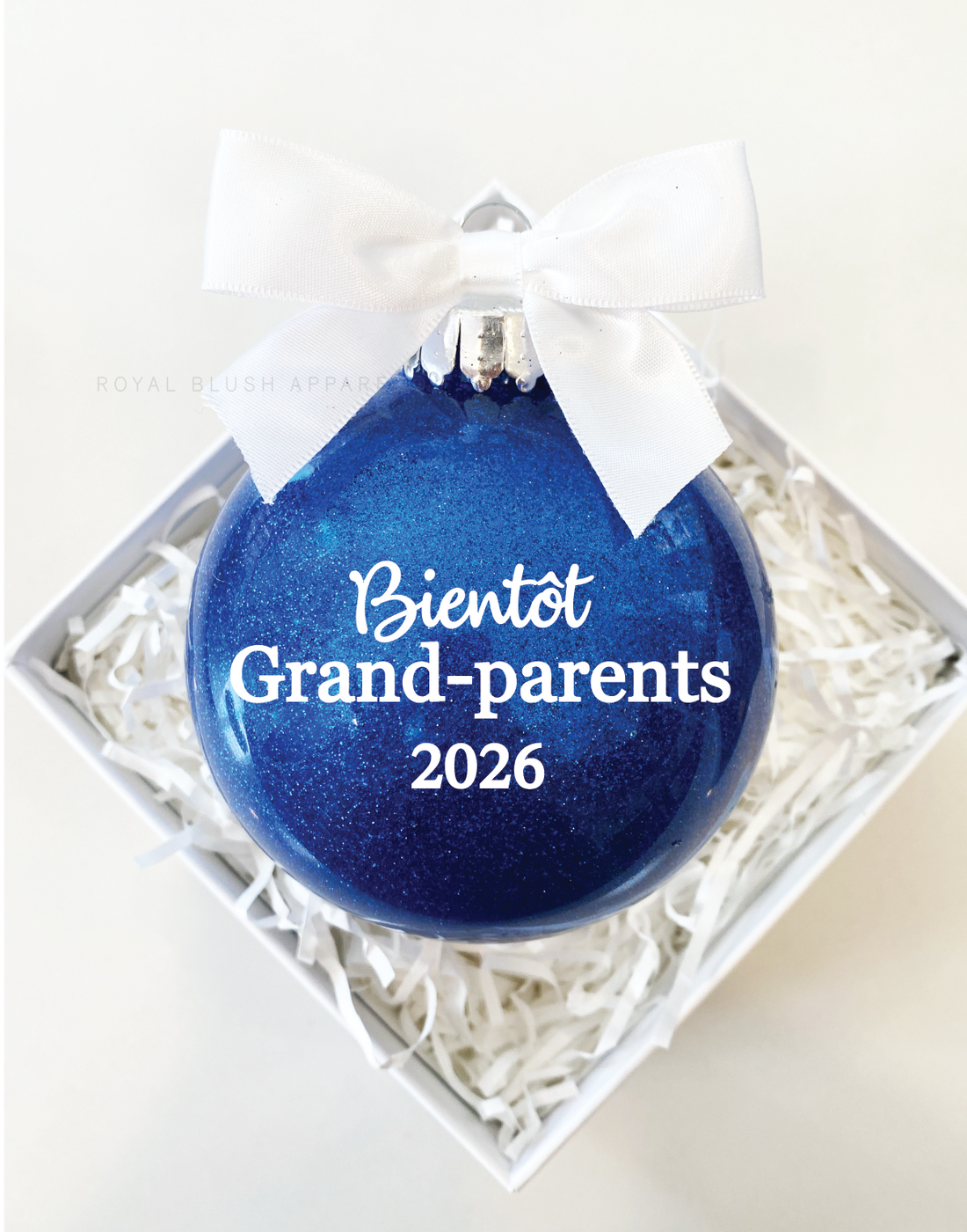 Bientôt Grand-Parents 2026 Glitter Ornament