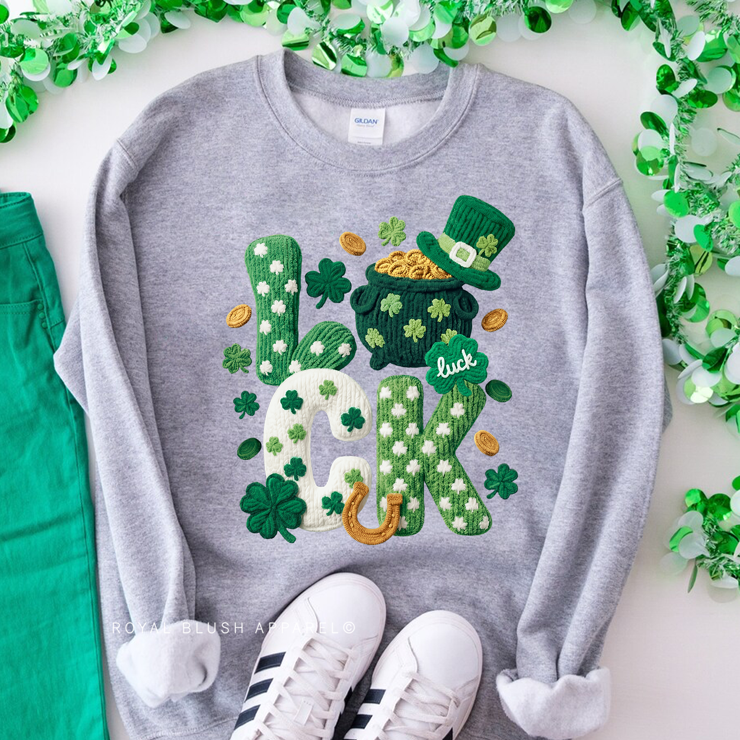 Pot Of Gold Faux Yarn Sweatshirt