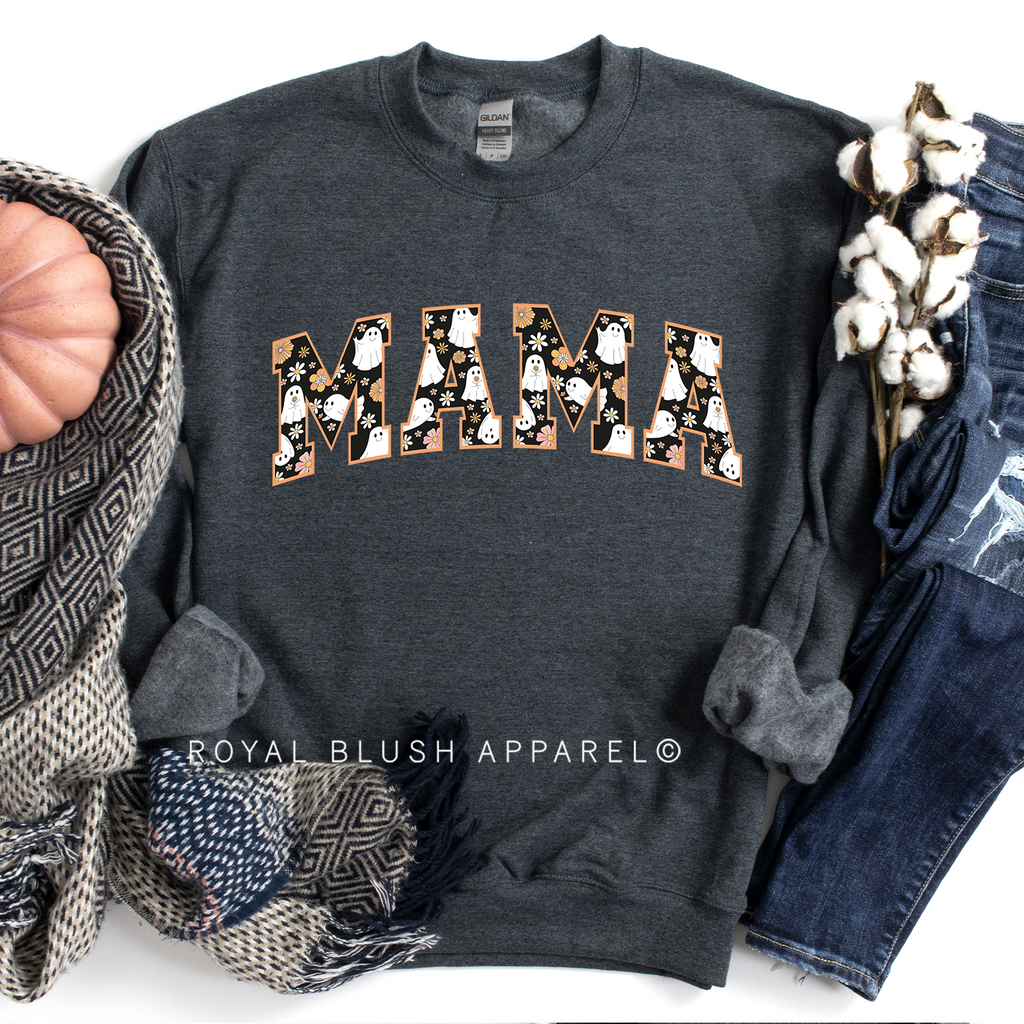MAMA Halloween Sweatshirt graphic Sweatshirt mockup.