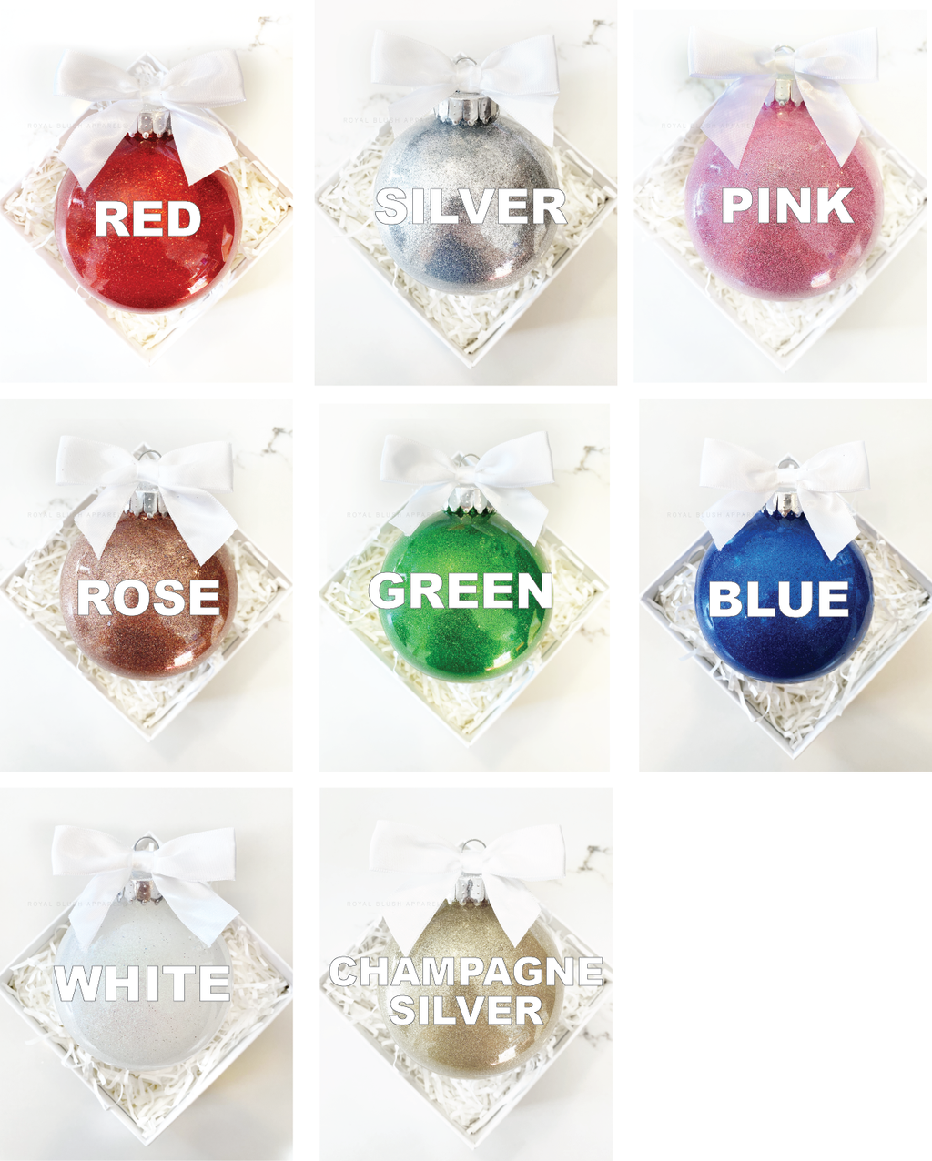 Custom Engaged 2025 Glitter Ornament