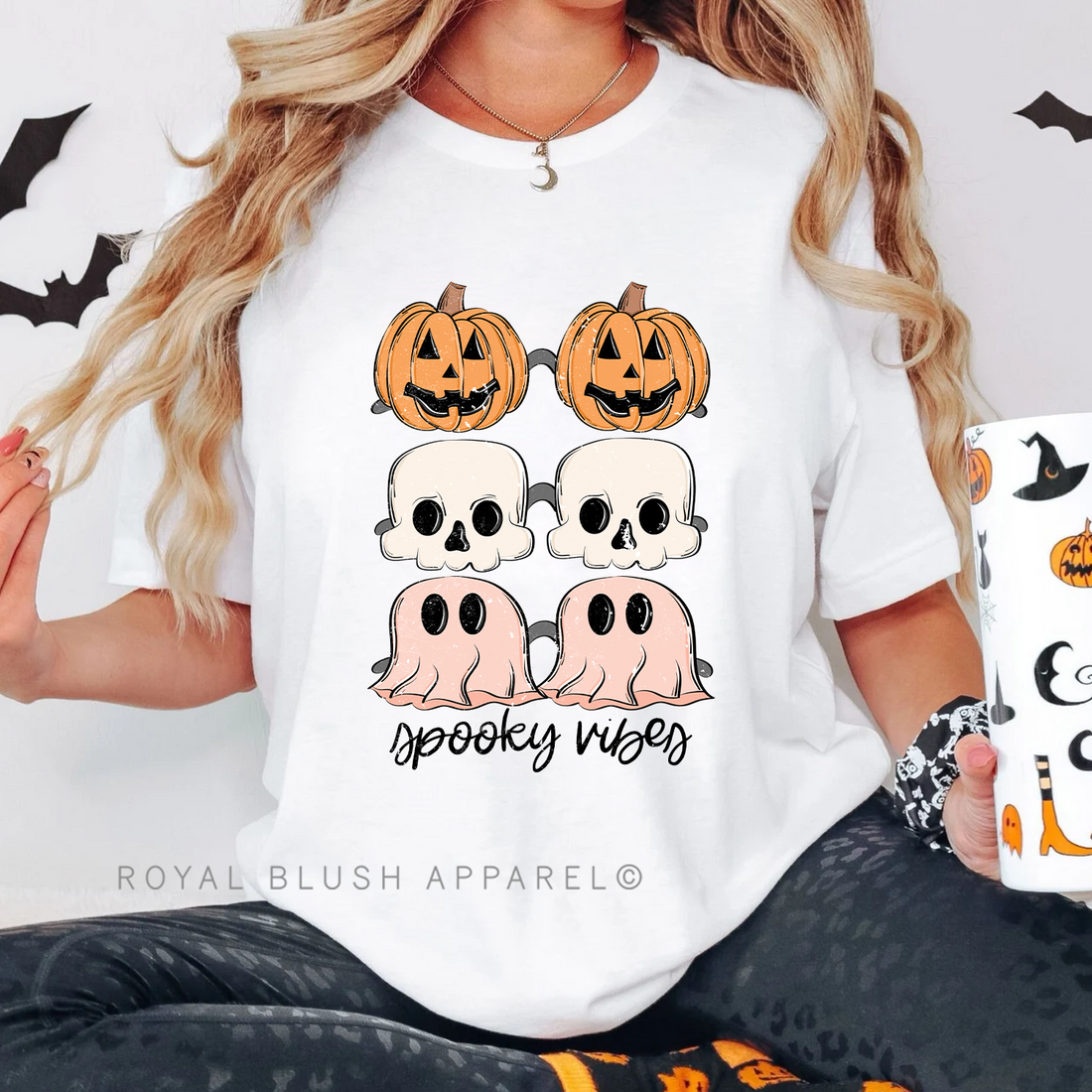Sunglasses Spooky Vibes Relaxed Unisex T-shirt