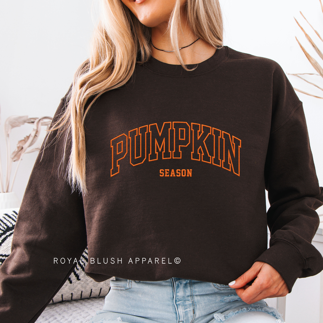 PRE-ORDER Pumpkin Season Embroidery Sweatshirt