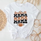 Football Mama graphic T-shirt mockup.