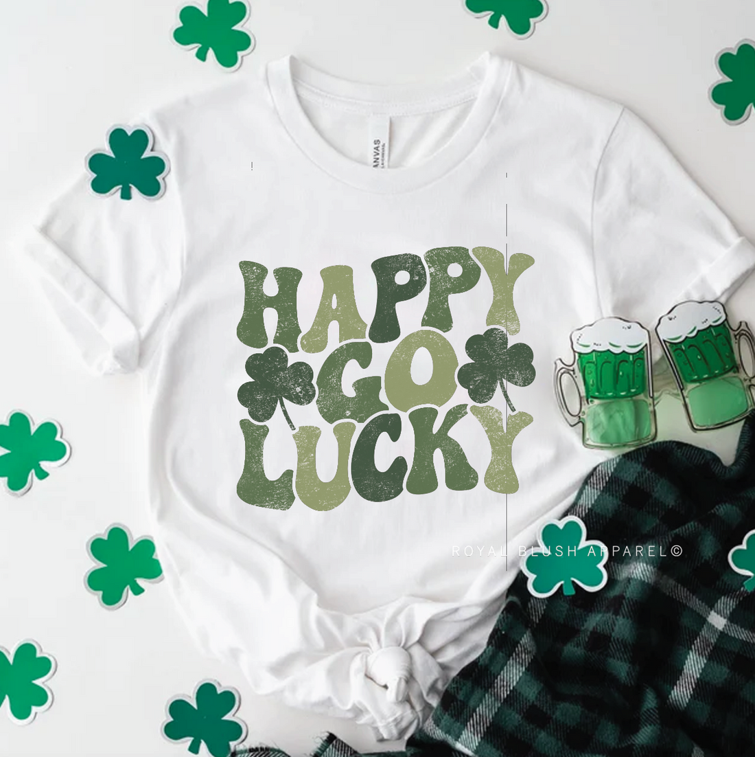 Green Happy Go Lucky Relaxed Unisex T-shirt