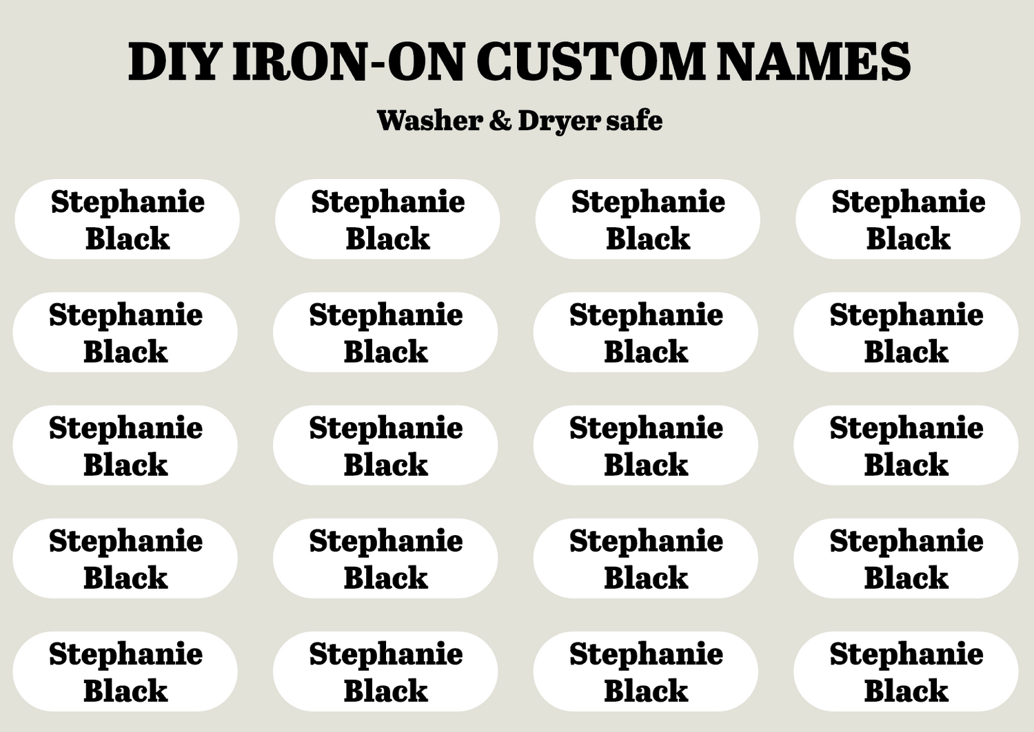 Custom Name Labels (20 Pack)