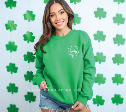 Lucky Clover Outline Sweatshirt