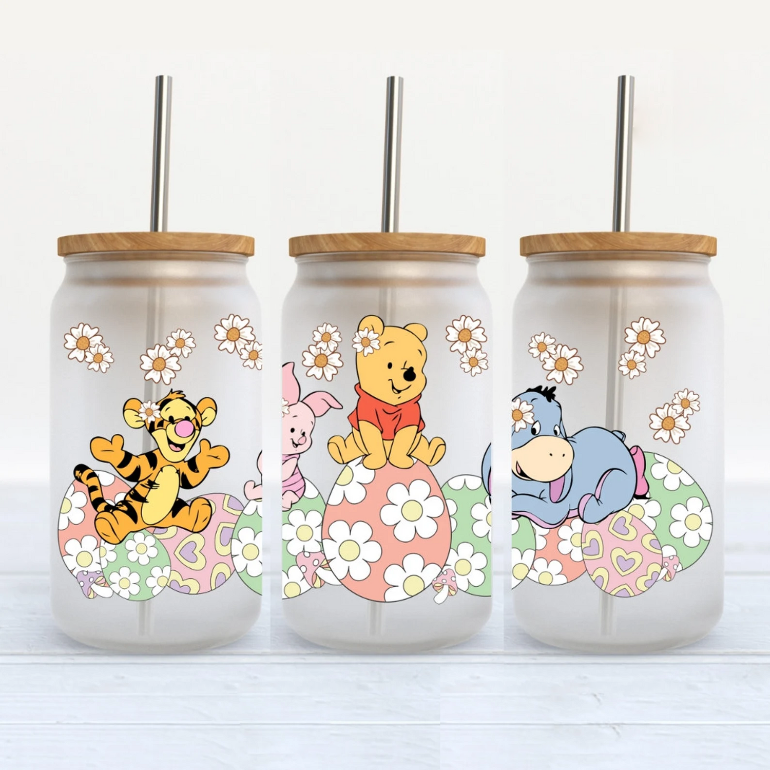 Winnie The Pooh Easter Iced Coffee Glass