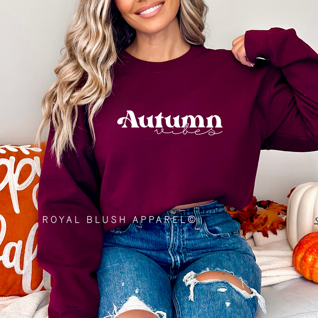 Autumn Vibes Sweatshirt Fall graphic Sweatshirt mockup.