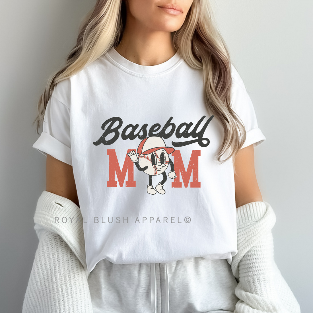 T-shirt unisexe décontracté de maman de baseball