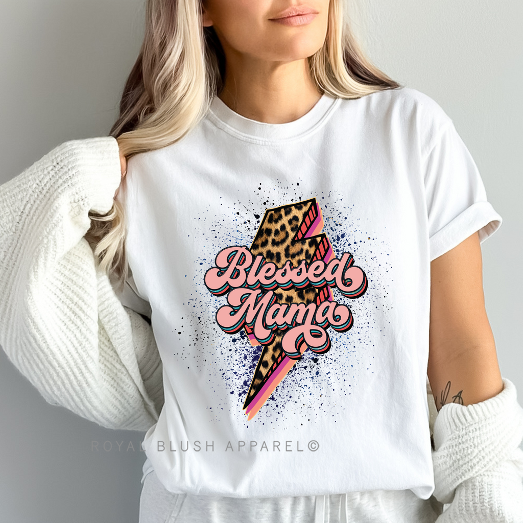 Lightning Blessed Mama mama T-shirt