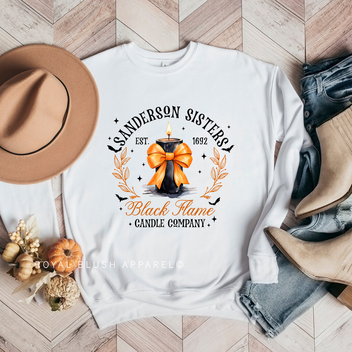 Bow Black Flame Candle Company Babe graphic sweatshirt