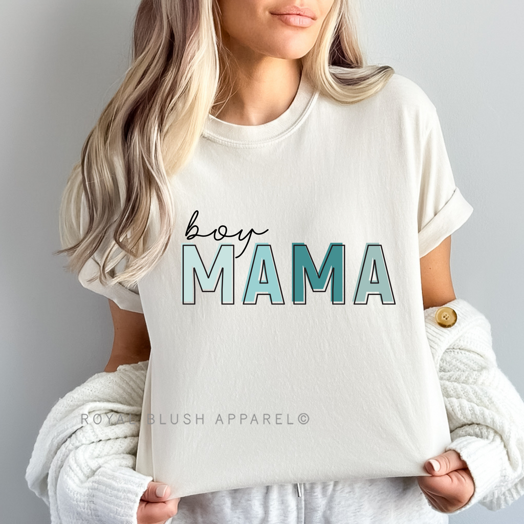 Blue Boy Mama T-shirt design