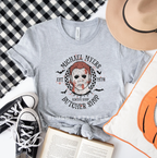 Michael Myers Butcher Shop horror-icon graphic T-shirt mockup.
