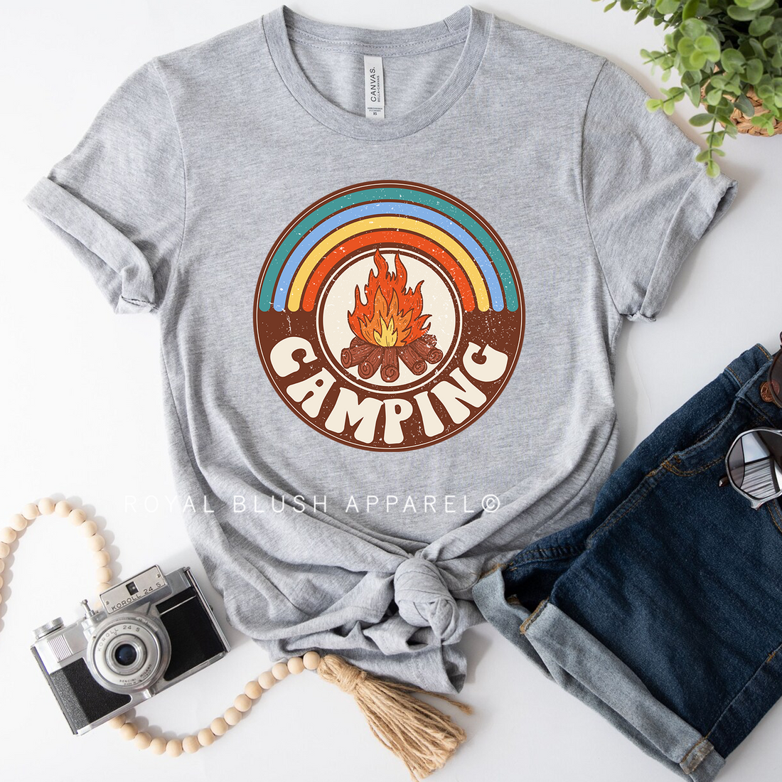 T-shirt unisexe décontracté Camping