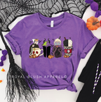 Cruella Coffee graphic T-shirt mockup.