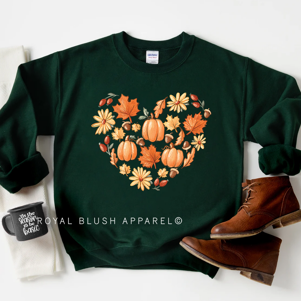 Fall Heart Sweatshirt graphic Sweatshirt mockup.