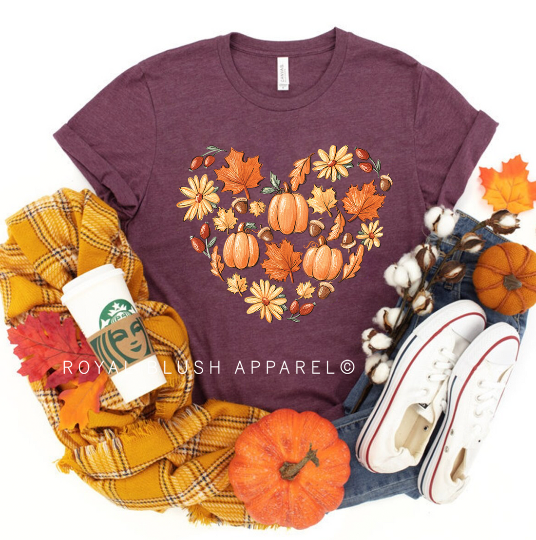 Fall Heart Relaxed Unisex T-shirt