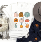 Tic Tac Toe Pumpkins fall graphic T-shirt mockup.