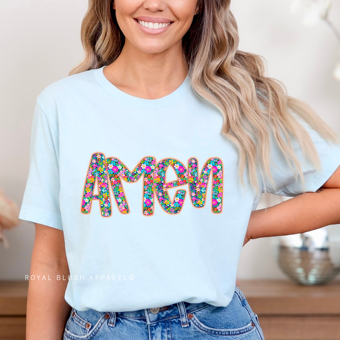 Floral Amen Relaxed Unisex T-shirt