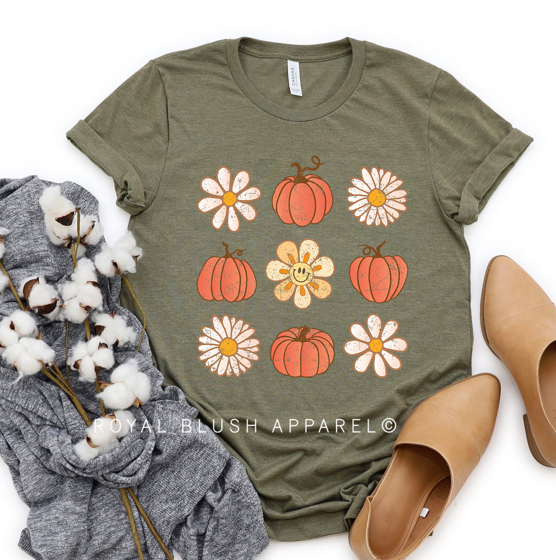 Flower Pumpkins Relaxed Unisex T-shirt