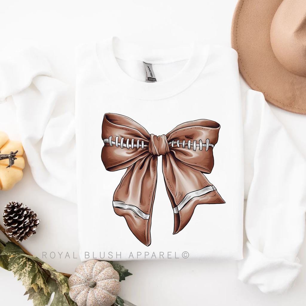 Football Bow Sweatshirt Gameday graphic Sweatshirt mockup.