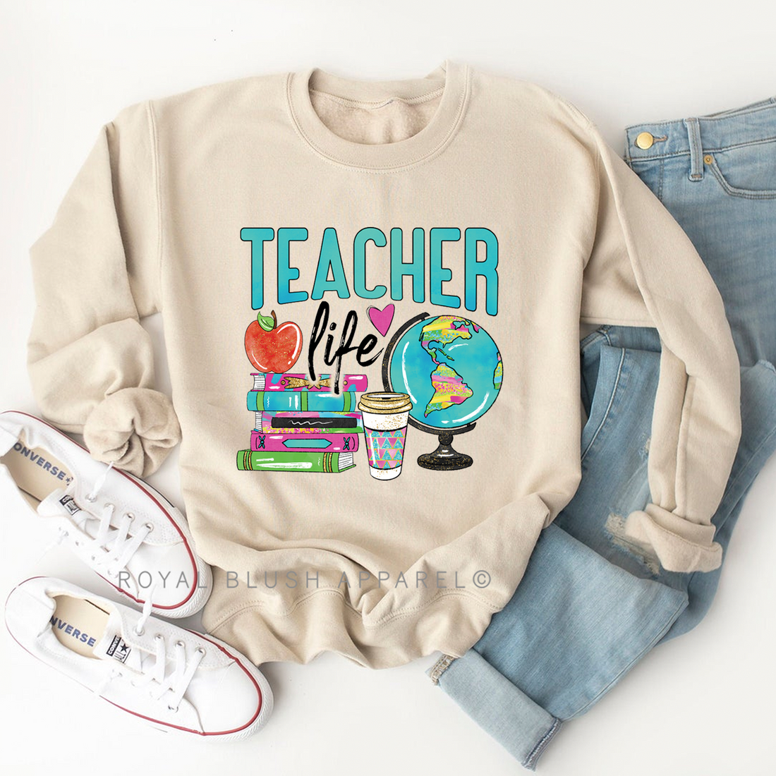 Sweat-shirt Teacher Life Globe