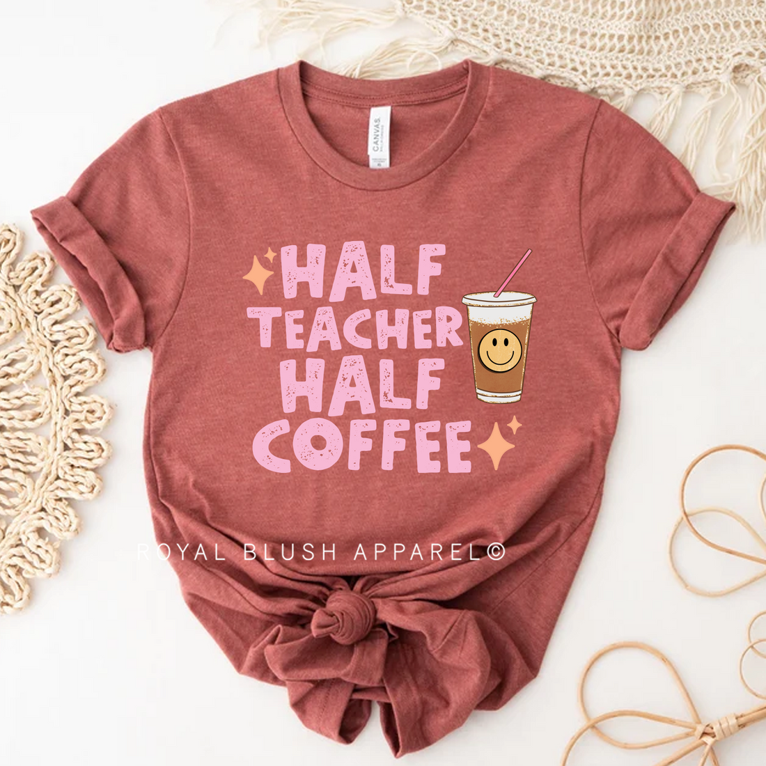 Half Teacher Half Coffee Relaxed Unisex T-shirt