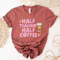 Half Teacher Half Coffee teacher T-shirt