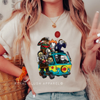 Car Horror Halloween graphic T-shirt mockup.