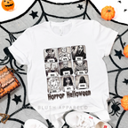 Horror Halloween Mugshot graphic T-shirt mockup.