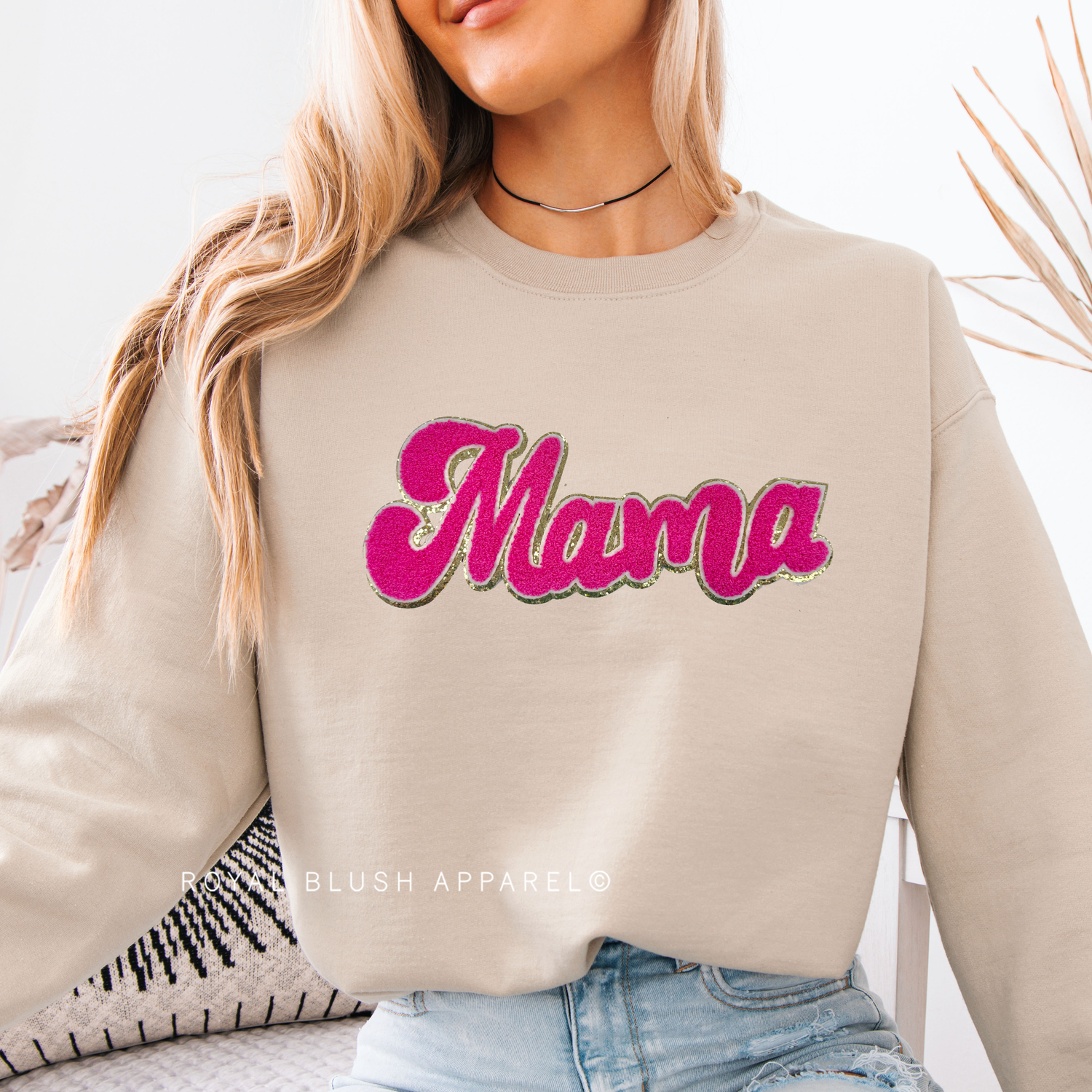 Fuchsia Mama Patch Sweatshirt