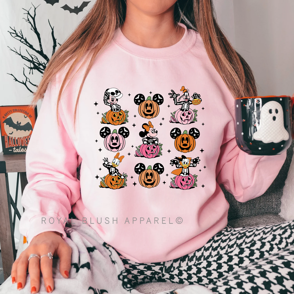 Mouse Halloween Icons Sweatshirt graphic Sweatshirt mockup.