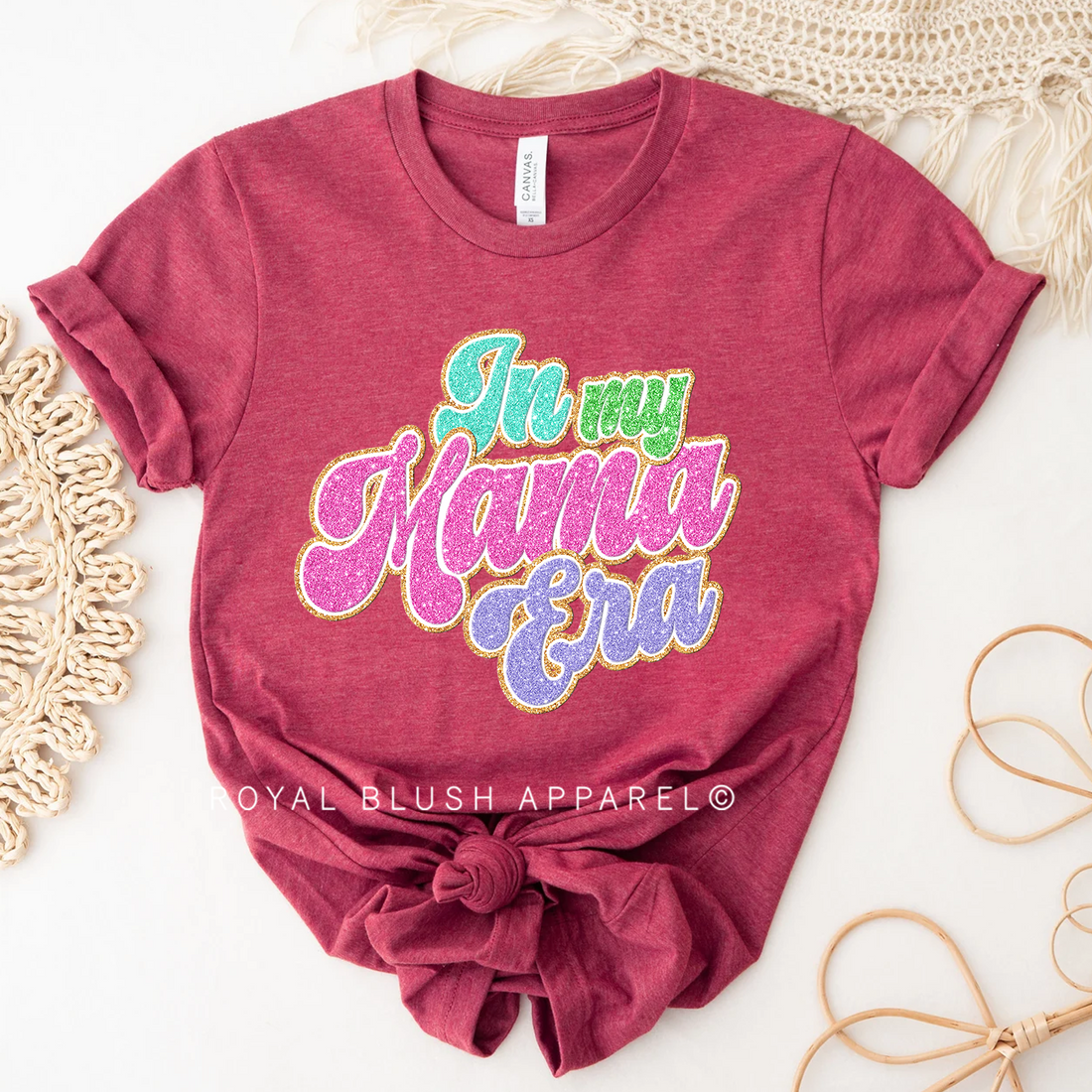 Faux Glitter In My Mama Era Relaxed Unisex T-shirt