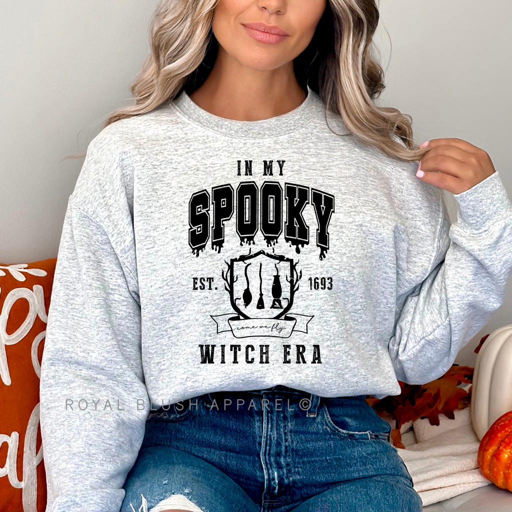 In My Spooky Witch Era Sweatshirt Halloween graphic Sweatshirt mockup.