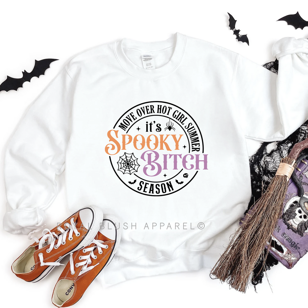 It's Spooky Bitch Season Sweatshirt Halloween graphic Sweatshirt mockup.