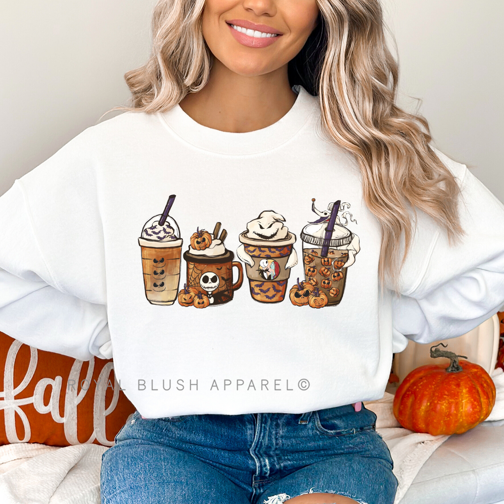 Jack Skellington Sweatshirt Halloween graphic Sweatshirt mockup.