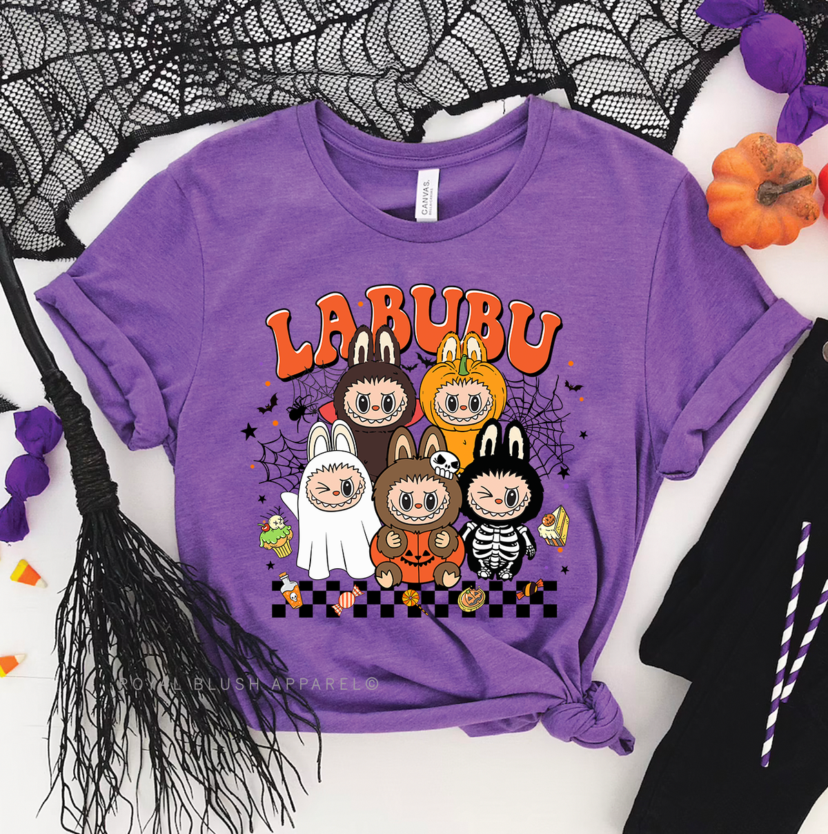Labubu Gang graphic T-shirt mockup.