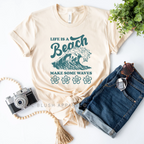 Life Is A Beach Make Some Waves Graphic T-Shirt product image 2
