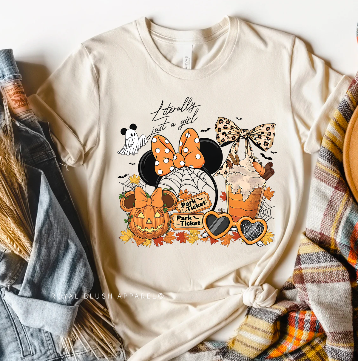 Literally Just A Girl graphic T-shirt mockup.