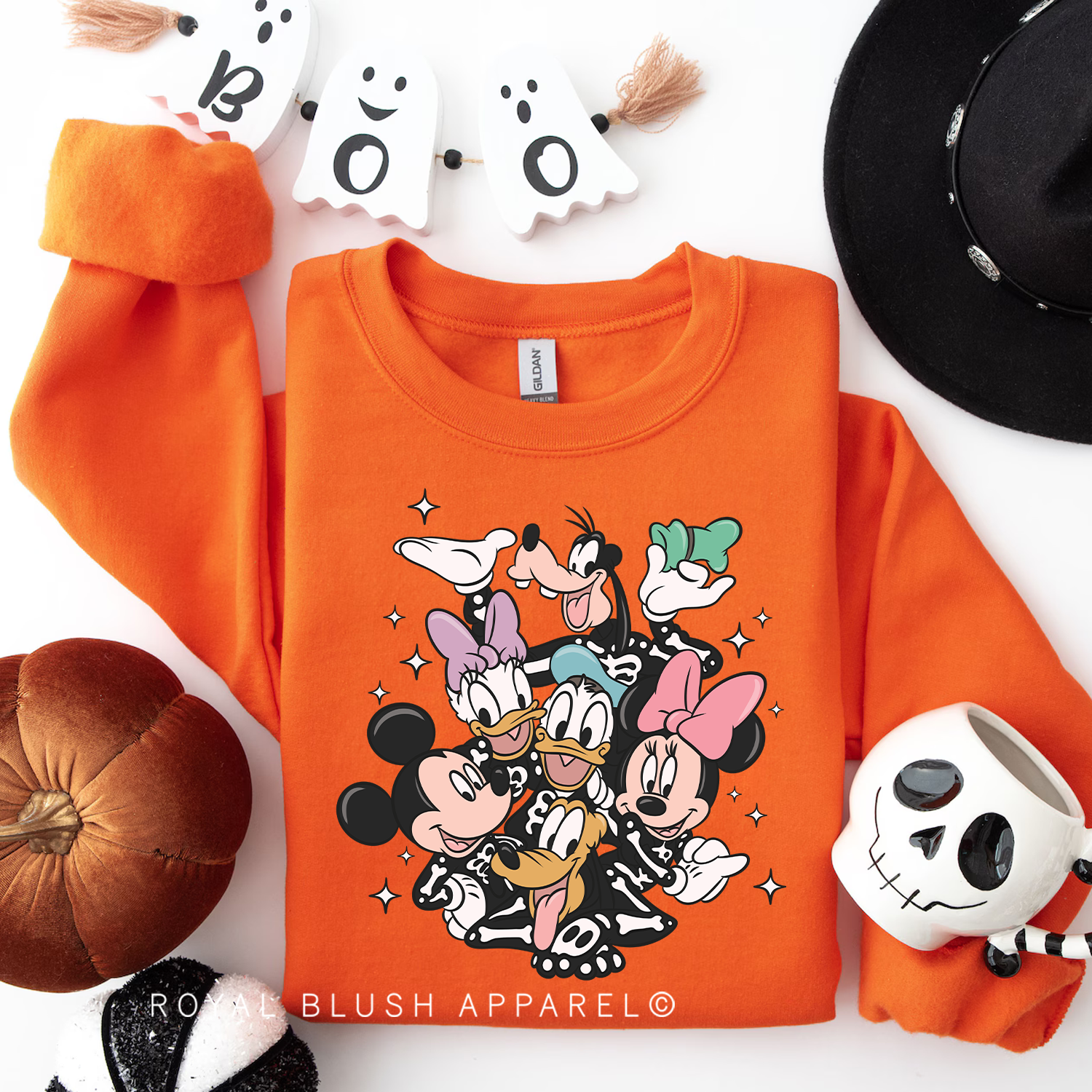 Magical Skeletons Sweatshirt Halloween graphic Sweatshirt mockup.
