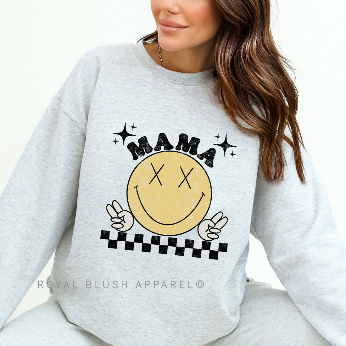 Yellow Smiley Mama Sweatshirt