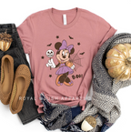 Mouse Boo Halloween graphic T-shirt mockup.