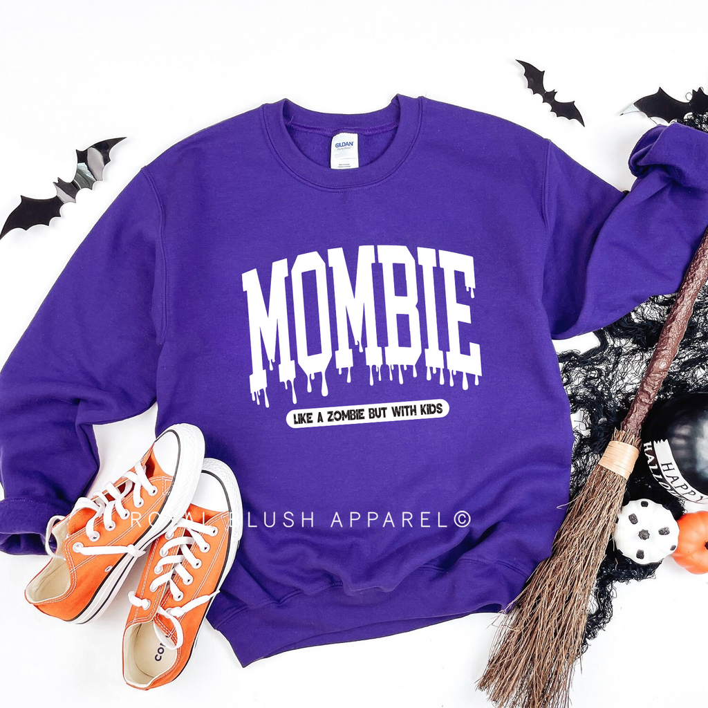 Mombie Sweatshirt Halloween graphic Sweatshirt mockup.