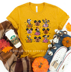 Mouse Halloween Icons graphic T-shirt mockup.