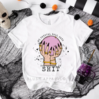 My Crystal Ball Says You're Full Of Shit Halloween graphic T-shirt mockup.