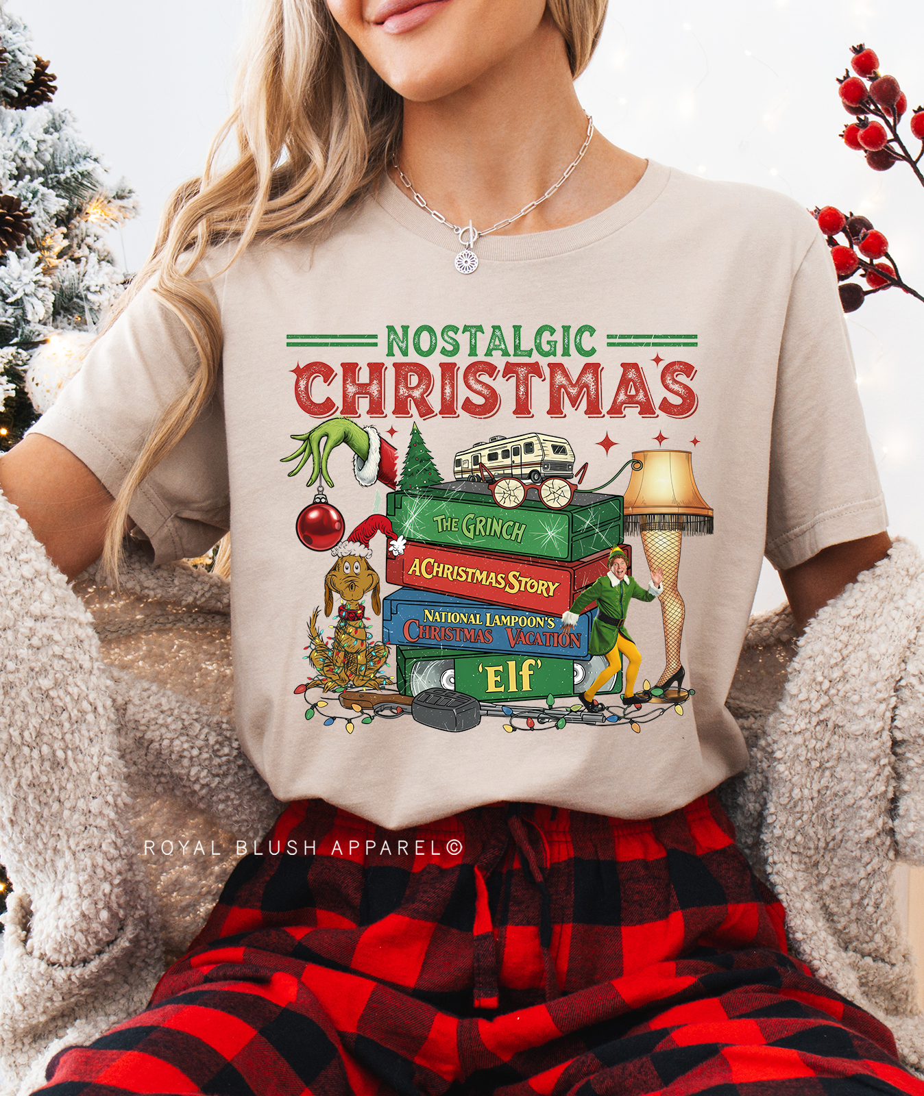 Nostalgic Christmas Relaxed Unisex T-shirt