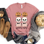 Sunglasses Spooky Vibes Halloween graphic T-shirt mockup.