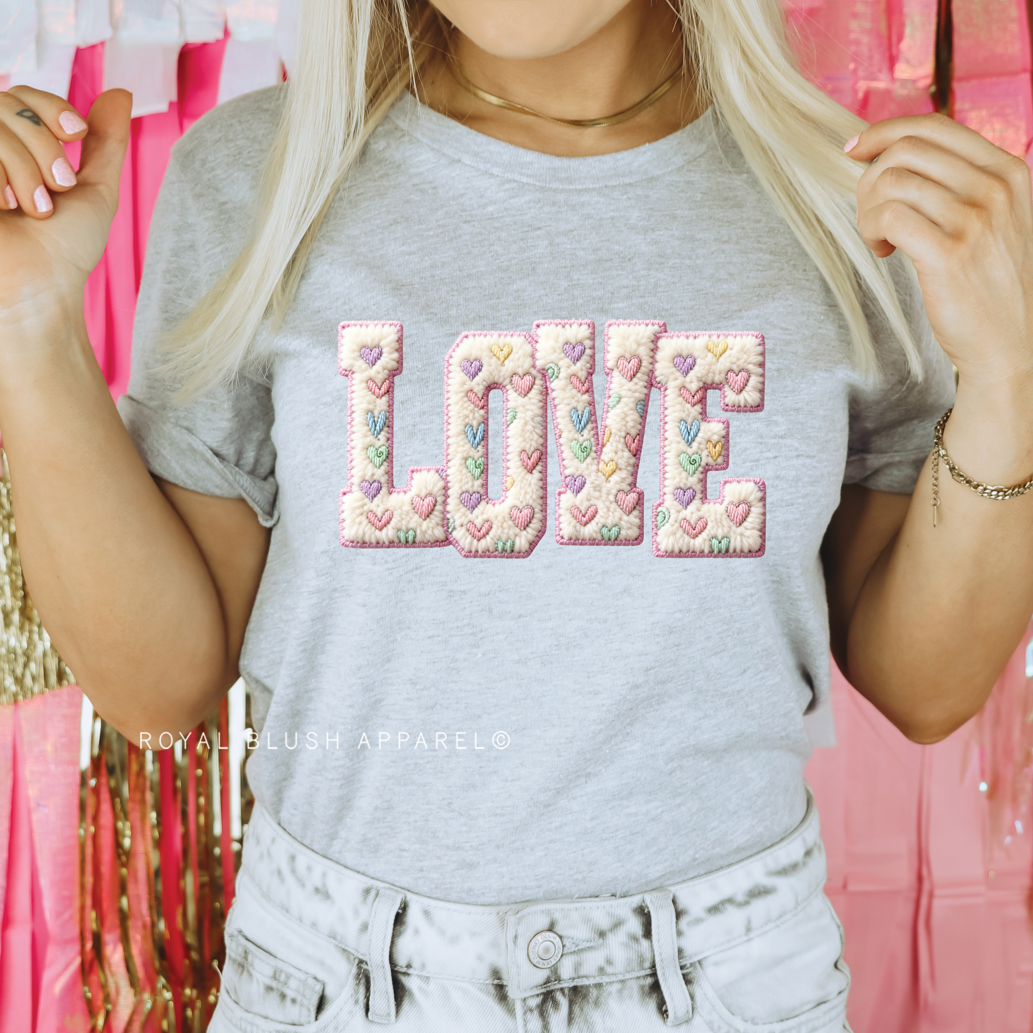Pastel Hearts Love Relaxed Unisex T-shirt